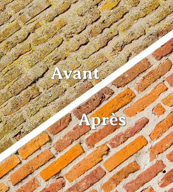 Mur de briques avant / après Aérogommage | L'atelier de Kedrine | Décapage par aérogommage | Rénovation et vente de mobilier vintage | Saintes